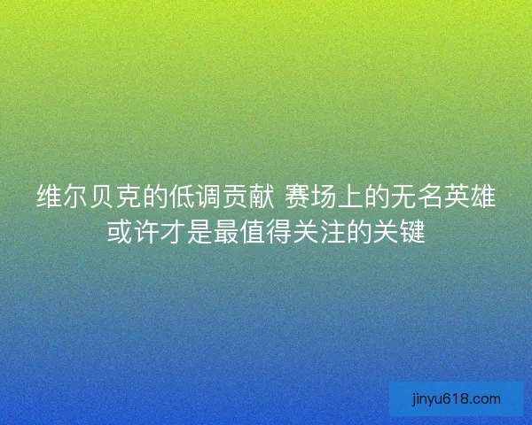 维尔贝克的低调贡献 赛场上的无名英雄或许才是最值得关注的关键