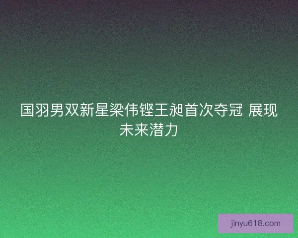国羽男双新星梁伟铿王昶首次夺冠 展现未来潜力